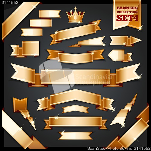 Image of Golden Ribbons Banners Collection Set4