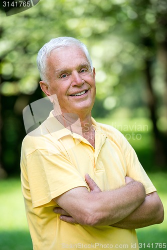 Image of Portrait of smiling elderly man