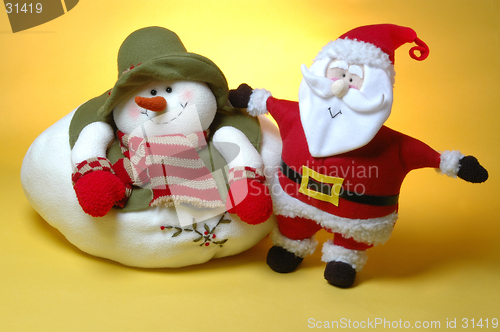 Image of santa and the snow man