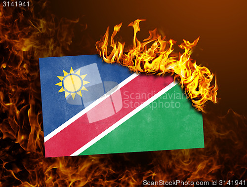 Image of Flag burning - Namibia