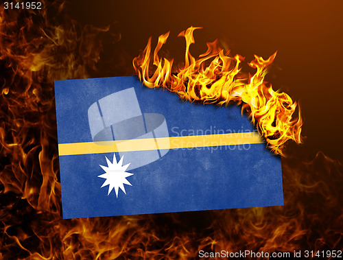 Image of Flag burning - Nauru