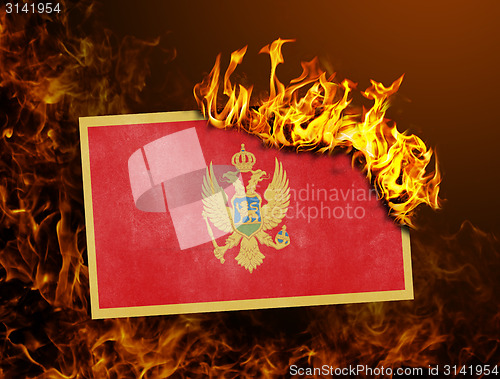 Image of Flag burning - Montenegro