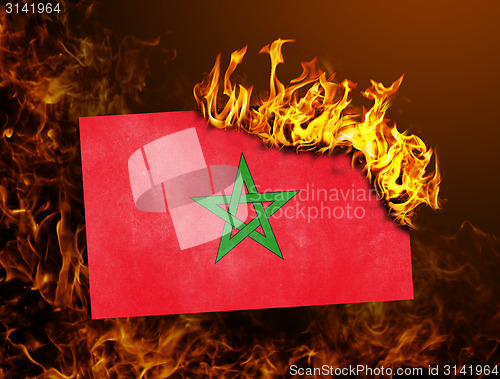 Image of Flag burning - Morocco
