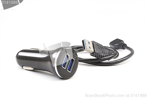 Image of Two port USB car charger