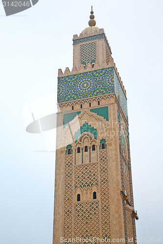 Image of  muslim in  mosque the history      religion and  blue    sky