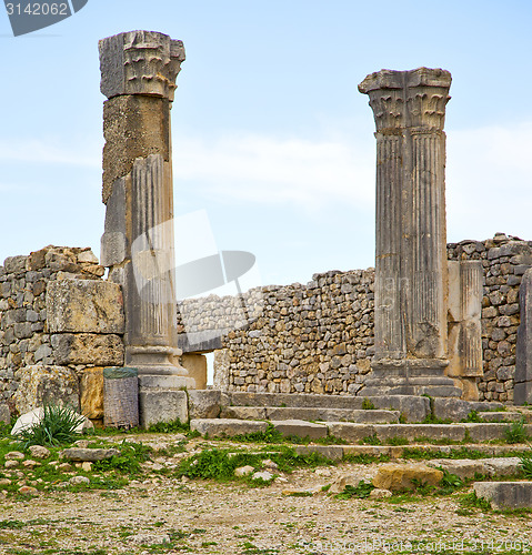 Image of volubilis in morocco africa the old roman deteriorated monument 