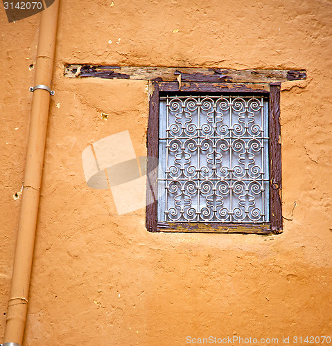 Image of  window in morocco africa and old construction wal brick histori