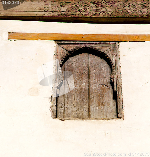 Image of  window in morocco africa and old construction wal brick histori