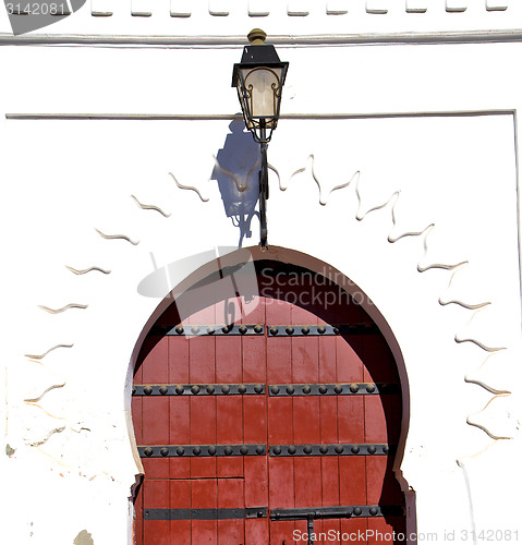 Image of historical in  antique building door morocco style africa   wood