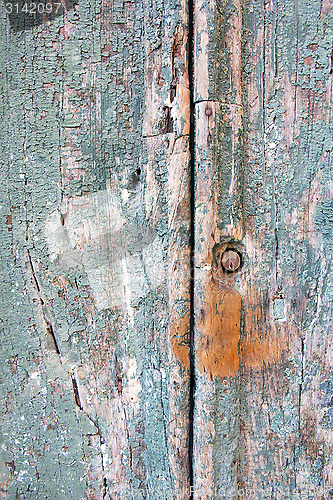 Image of Old green wooden door