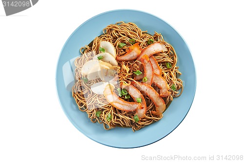 Image of Fried Noodle with roast pork and fish cake 