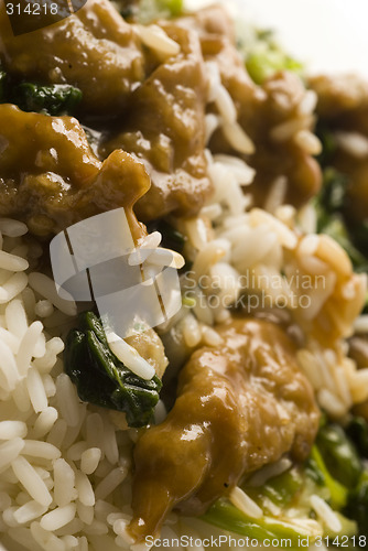 Image of Mongolian beef with rice