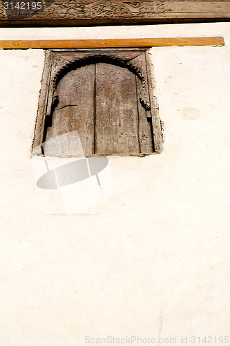 Image of  window in morocco africa and old construction wal brick histori