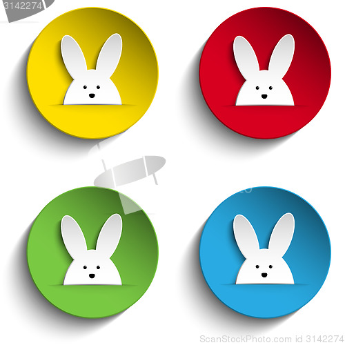 Image of Set of Four Happy Easter Bunny Stickers