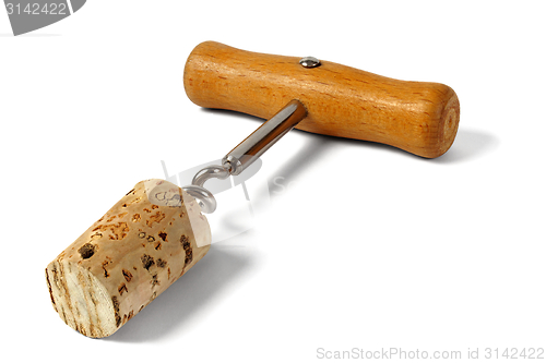 Image of Corkscrew with cork