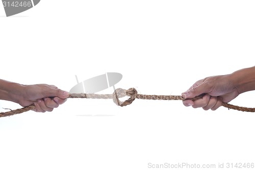 Image of Two hand pulling a rope 