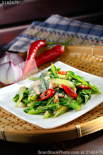 Image of Sauteed Chinese Kale with Red Chili