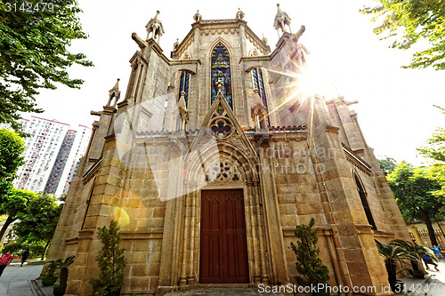 Image of Shishi Sacred Heart Cathedral in Guangzhou China.