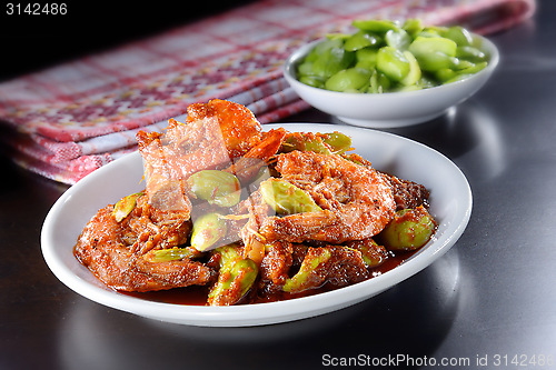 Image of Malaysian traditional spicy dish with stinky bean