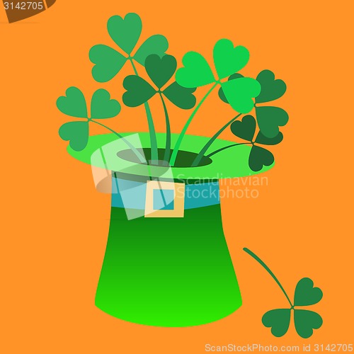 Image of Leprechaun hat with a Shamrock inside Patrick day