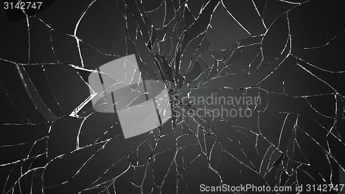 Image of splitted or cracked glass on white