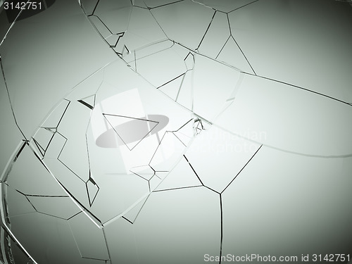 Image of Splitted or cracked glass on grey 