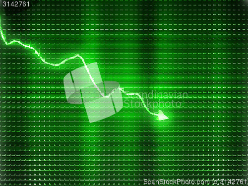 Image of Green trend graph as symbol of business contraction