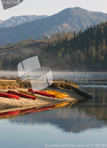 Image of Rental Kayaks Rowboat Paddle Boats Pristine Mountain Lake