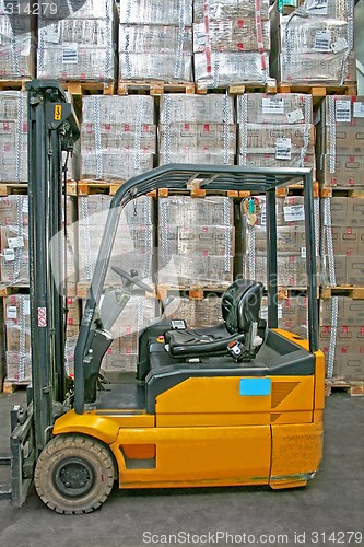 Image of Yellow forklifter