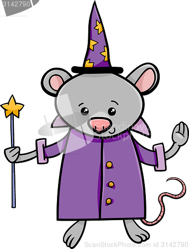 Image of wizard mouse cartoon illustration