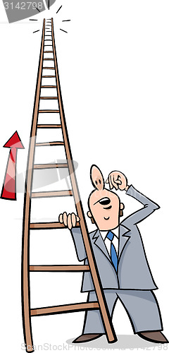 Image of ladder of success cartoon