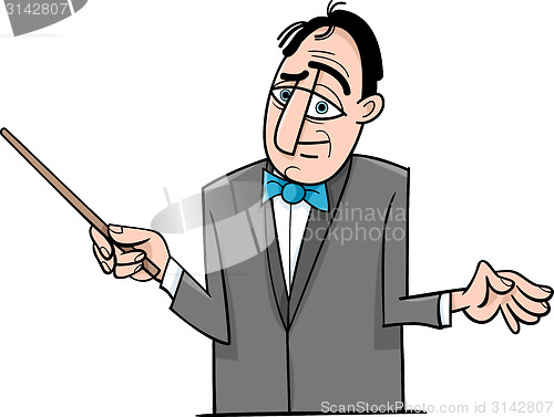 Image of orchestra conductor cartoon illustration