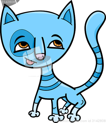 Image of blue kitten cartoon illustration