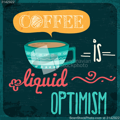 Image of Retro background with coffee quote