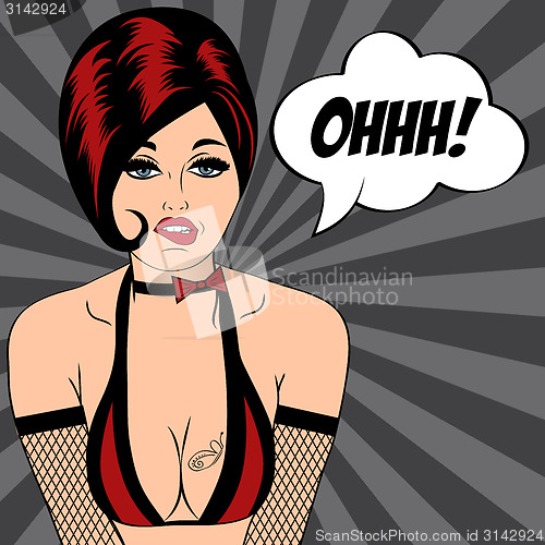 Image of sexy horny woman in comic style, xxx illustration