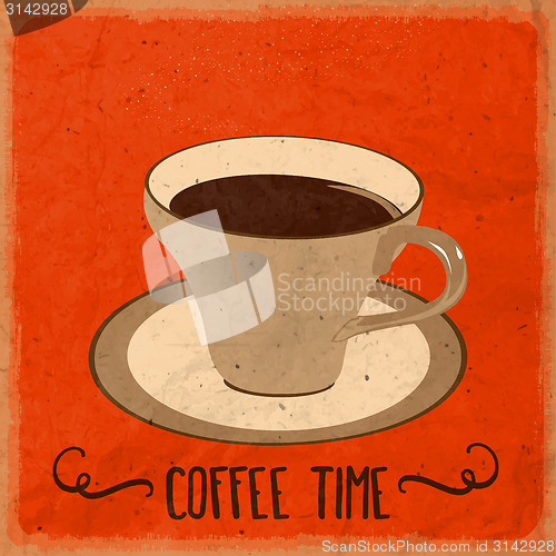 Image of Retro background with coffee quote