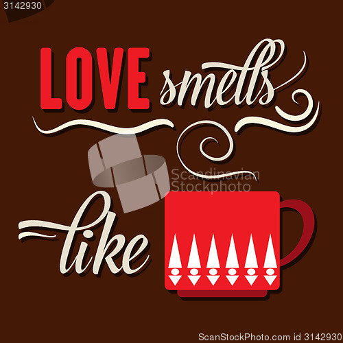 Image of Retro background with coffee quote