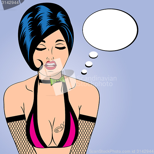 Image of sexy horny woman in comic style, xxx illustration