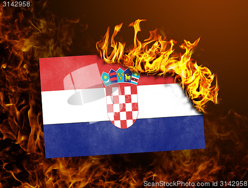 Image of Flag burning - Croatia