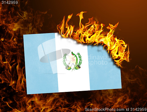 Image of Flag burning - Guatemala