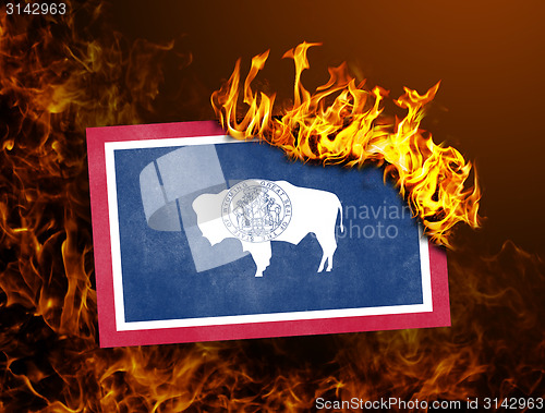 Image of Flag burning - Wyoming