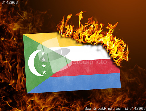 Image of Flag burning - Comoros