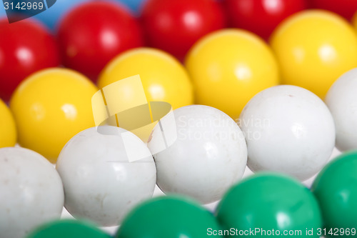 Image of Close up of an old colorful abacus, selective focus