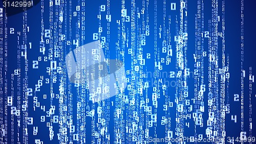 Image of Matrix background on Blue.