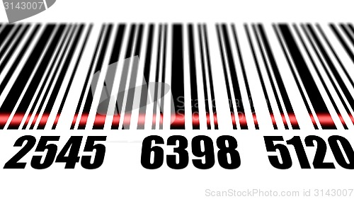 Image of Barcode reading on white background.