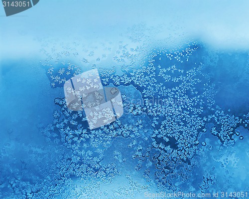 Image of Ice pattern on winter glass