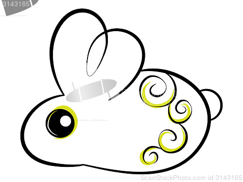 Image of Vector easter bunny with a decorative pattern