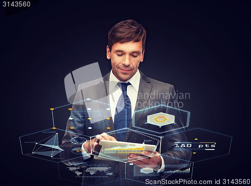 Image of buisnessman with tablet pc