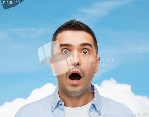 Image of scared man shouting