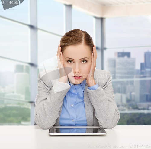 Image of businesswoman with tablet pc